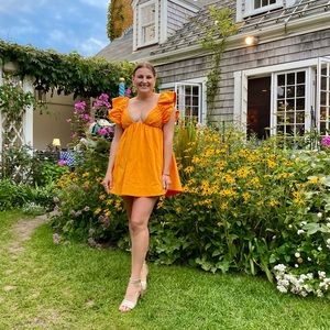 For Love and Lemons Clementine Dress- Orange